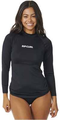 2026 Rip Curl Dames Surf Klassiek Lange Mouw UPF Lycra Vest 17MWRV - Black