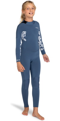2026 Roxy Junior Swell Series 4/3mm Rug Ritssluiting Wetsuit ERGW103057 - Wild Wind Drifter Floral