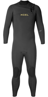 2026 Xcel Heren Comp 4/3mm Borst Ritssluiting Wetsuit MN43ZXC4 - Black