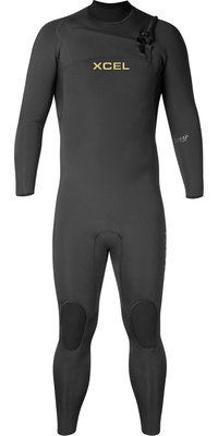 2026 Xcel Heren Comp 5/4mm Borst Ritssluiting Wetsuit MN54ZXC4BK - Black