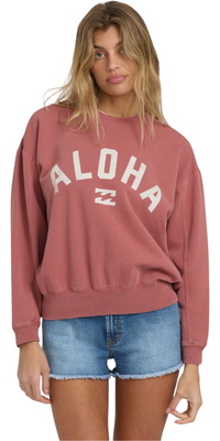 2025 Billabong Dames Mono Aloha Kendal-sweatshirt 24B464504 - Dark Coral