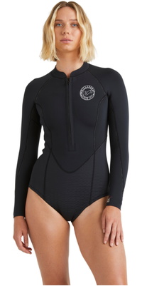 2026 Billabong Dames Salty Dayz Natural 2mm Voorkant Ritssluiting Lentepak Wetsuit ABJW400132 - Black