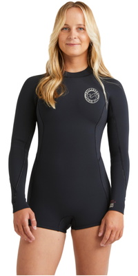 2026 Billabong Dames Spring Fever Natural 2mm Rug Ritssluiting Lentepak ABJW400133 - Black