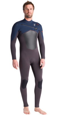 2025 C-Skins Heren Nuwave Rewired 5/4mm Borst Ritssluiting Wetsuit C-NRW54MCZ - Meteor / Meteor X / Bluestone X