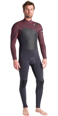 2026 C-Skins Heren Nuwave Wired LQS 4/3mm Borst Ritssluiting Wetsuit C-NWI43MCZ - Meteor / Rust X / White