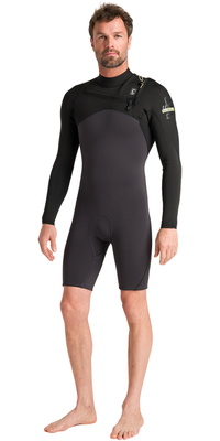 2026 C-Skins Mens NuWave Session Lite 2/2mm Long Sleeve Chest Zip Spring Wetsuit C-NSEL22SPM - Meteor / Black