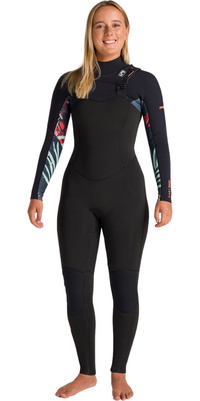 2026 C-Skins Dames Solace 4/3mm Borst Ritssluiting Wetsuit C-NSO43WCZ - Raven Black / Black X