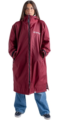 2025 Dryrobe Advance Omkleedjas Met Lange Mouwen V3 DALSV3 - Burgundy / Zilvergrijs
