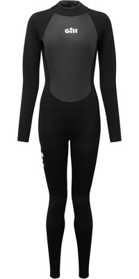 2025 Gill Dames Pursuit 4/3mm Rug Ritssluiting Wetsuit 5029W - Black