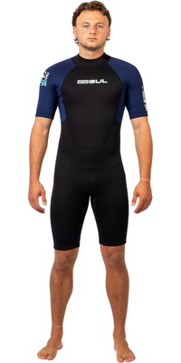 2026 Gul Heren G-Force Natur 3/2mm Rug Ritssluiting Shorty Wetsuit GF3305-BKNA - Black / Navy