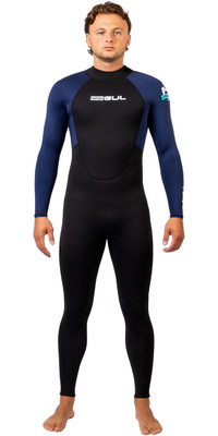 2026 Gul Heren G-Force Natur 3/2mm Rug Ritssluiting Wetsuit GF1305-BKNA - Black / Navy
