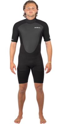 2026 Gul Heren Response 3/2mm Rug Ritssluiting Shorty Wetsuit RE3319-C1 - Black