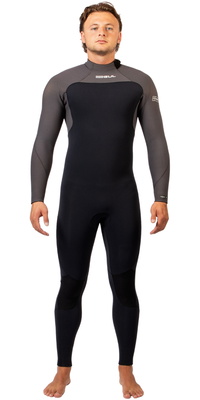 2026 Gul Heren Yulex Flexor 5/4mm Rug Ritssluiting Wetsuit FX1218-BKGY - Black / Grey