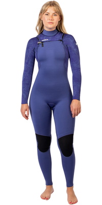 2025 Gul Dames Echo Natur 3/2mm Borst Ritssluiting Wetsuit EC1328-BLTB - Blue / Tiebird