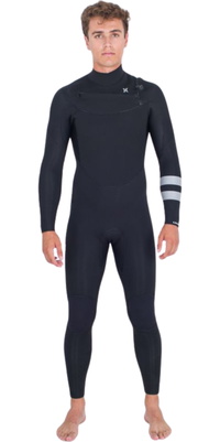 2025 Hurley Heren Advant 4/3mm Borst Ritssluiting Wetsuit MFS0013423 - Black