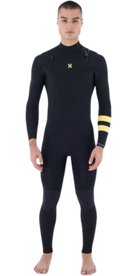 2025 Hurley Heren Plus Nic II 3/2mm Borst Ritssluiting Wetsuit MFS0014312 - Black