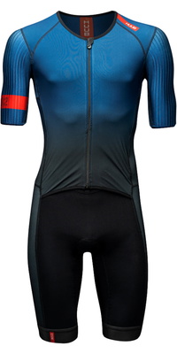 2025 HUUB Heren Pro Aero Open Zip Tri Suit 4882PROOZSSTS - Blauw / Blauw Black