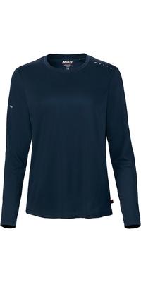2026 Musto Dames Evo Crew Sunblock T-shirt Met Lange Mouwen 82445 - Navy