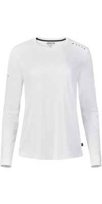 2026 Musto Dames Evo Crew Sunblock T-shirt Met Lange Mouwen 82445 - White