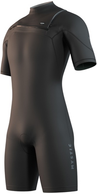 2026 Mystic Heren Motion 3/2mm Borst Ritssluiting Shorty Wetsuit 35000.250014 - Black