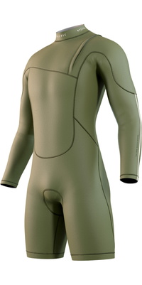 2025 Mystic Heren The One 3/2mm Longarm Ritssluiting-vrij Shorty Wetsuit 35000.250620 - Moss
