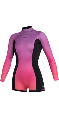 2025 Mystic Dames Lunar BK Longarm 2mm Rug Ritssluiting Shorty Wetsuit 35000.240113 - Coral
