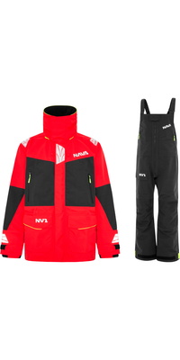 2026 Nava Performance Heren NV2 Jas & Broek Zeilpak NAVAJATCS - Rood / Black