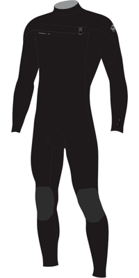 2026 ONeill Junior Epic 5/4mm Borst Ritssluiting Wetsuit 5656 - Black / Black / Black