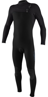 2025 ONeill Junior Hyperfreak 5/4+mm Borst Ritssluiting Wetsuit 5381 - Black / Temp Steel / Temp Steel