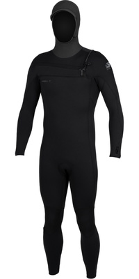 2026 ONeill Heren Epic 6/4mm Borst Ritssluiting Met Capuchon Wetsuit 5649 - Black / Black / Black