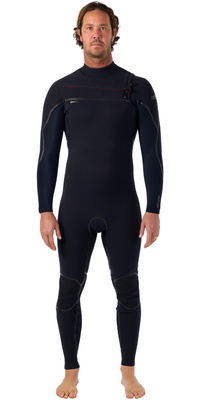 2026 ONeill Mens Hyperfreak Fire 4/3+mm Chest Zip Wetsuit 5661 - Black / Black