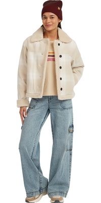 2025 O'Neill Womens O'Riginals Fleece Lined Jacket 1500144 - Beige Check