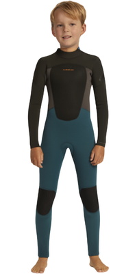 2026 Quiksilver Peuter Prologue 3/2mm Rug Ritssluiting Wetsuit EQKW103015 - Midnight Turquoise