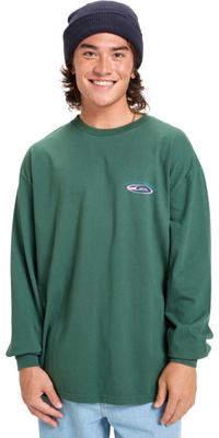 2025 Quiksilver Heren HW Hollow Coves Long Sleeve Tee EQYZT08202 - Trekking Green