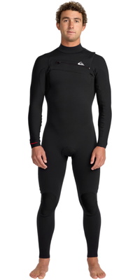 2026 Quiksilver Heren Highline 4/3mm Borst Ritssluiting Wetsuit 25AW213501 - Black
