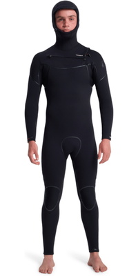 2025 Quiksilver Heren Marathon Sessions 5/4/3mm Borst Ritssluiting Met Capuchon Wetsuit 25AW203501 - Black