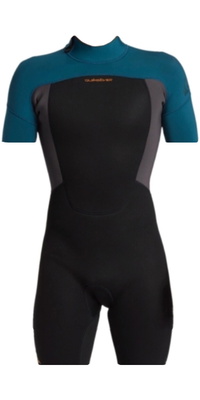 2026 Quiksilver Heren Prologue 2/2mm Rug Ritssluiting Shorty Wetsuit EQYW503038 - Midnight Turquoise