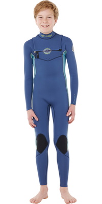 2026 Rip Curl Junior Dawn Patrol 4/3mm Chest Zip Wetsuit 146BFS - Light Navy