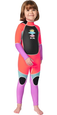 2026 Rip Curl Groms Omega 1.5mm Rug Ritssluiting Easy On / Off Wetsuit 002TSP - Hot Pink