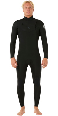 2026 Rip Curl Mens Dawn Patrol 4/3mm Chest Zip Wetsuit 16QMFS - Black