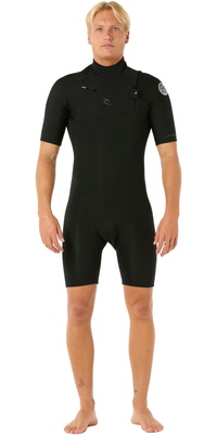 2026 Rip Curl Heren Dawn Patrol 2mm Borst Ritssluiting Lentepak Wetsuit 11RMSP - Black