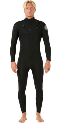 2026 Rip Curl Heren Dawn Patrol Pro 3/2mm Borst Ritssluiting Wetsuit 16XMFS - Black