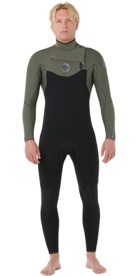 2026 Rip Curl Heren Flashbomb 5/3mm Borst Ritssluiting Wetsuit 17BMFS - Deep Cactus
