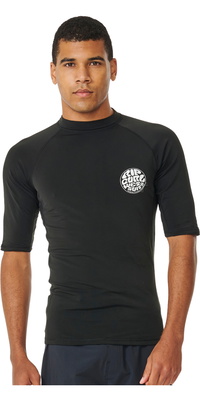 2025 Rip Curl Heren Icons UPF Geborsteld Korte Mouwen Lycra Vest 154MRV - Black