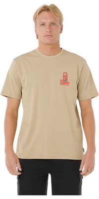 2025 Rip Curl Heren Vaporcool Search Stack Tee 0K5MTE - Khaki Rock
