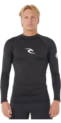 2026 Rip Curl Heren Waves Perf Long Sleeve Lycra Vest 16FMRV - Black