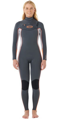 2025 Rip Curl Womens Dawn Patrol Pro 3/2mm Chest Zip Wetsuit 16UWFS - Charcoal