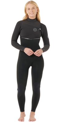 2026 Rip Curl Dames E-Bomb 4/3mm Borst Ritssluiting Wetsuit 16NWFS - Black