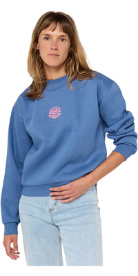 2025 Rip Curl Dames Icons Of Surf Ontspannen Crew Fleece 09SWFL - Moonlight Blue