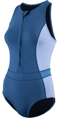 2026 ZONE3 Dames Yulex Mouwloos Zwempak NA25WYSS126 - Multi Blauw / White